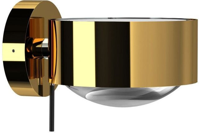 Top Light Puk Maxx Wall LED-Wandleuchte in Gold/Chrom mit mattem Glas und klarer Linse, Warmweiß 2700K - Bild 1