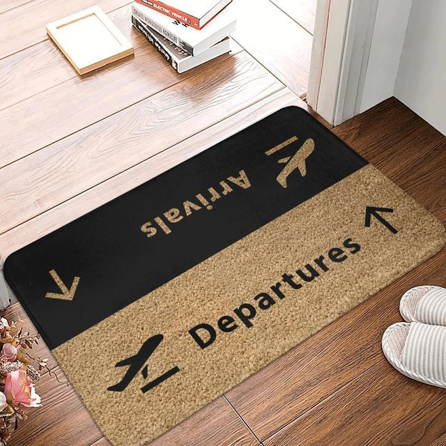 Rutschfeste Fußmatte Lodestar mit Luftfahrt-Flugzeug-Design, schwarz, B/B: 80 x 50 cm - Bild 1