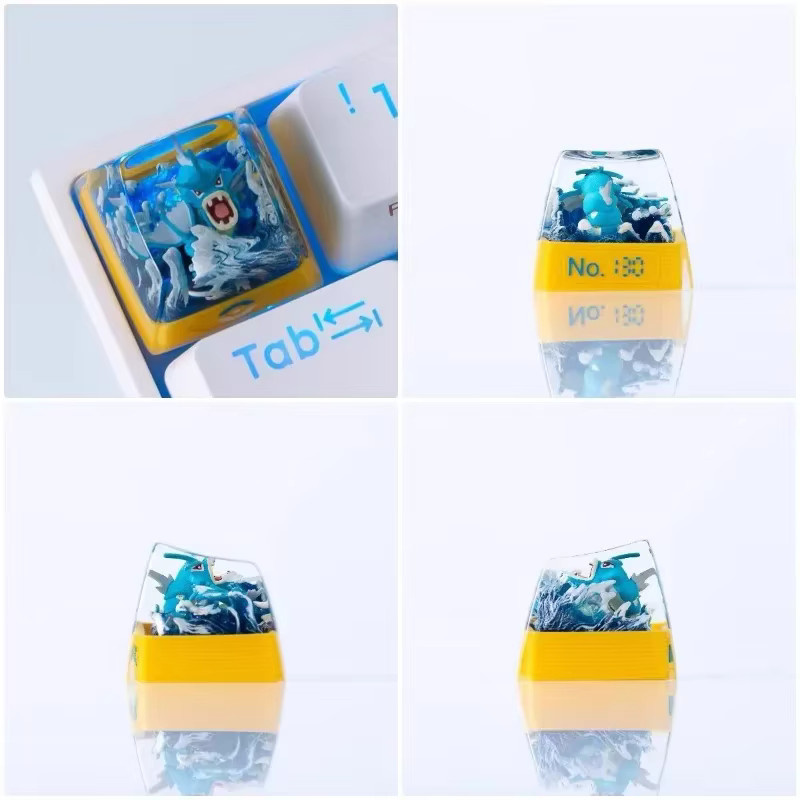 TAKARA TOMY Pokemon Resin Keycap Transparent für mechanische Tastaturen mit Gengar Pikachu Charizard und Eevee Motiven - Bild 2
