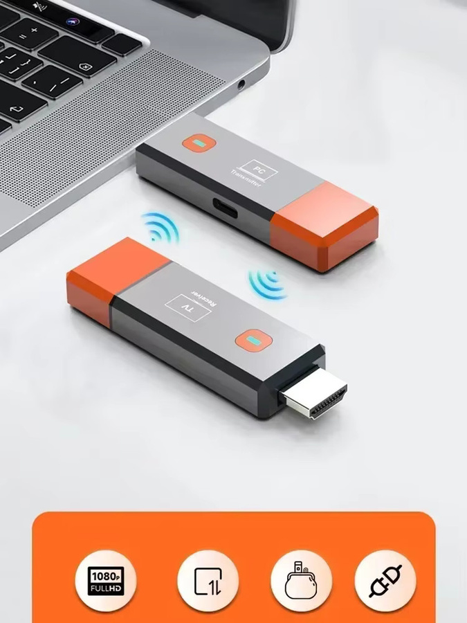 VIKEFON Mini Kabelloser HDMI-Extender Sender und Empfänger für Video-Übertragung bis zu 50m zur Bildschirmspiegelung von Laptop, PC, TV und Projektor - Bild 6