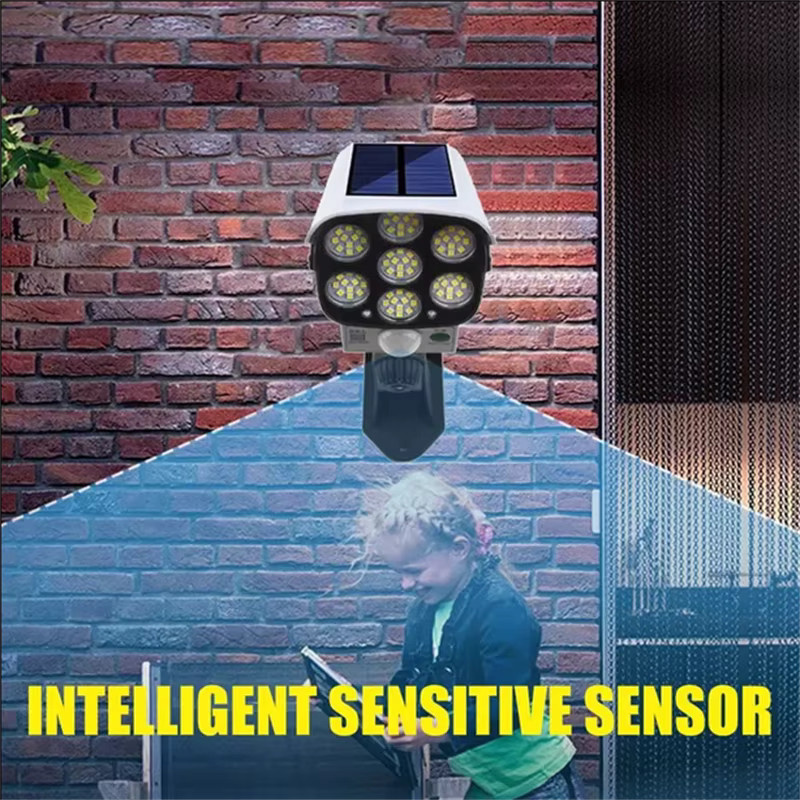 PDQ LED Solar-Sicherheitsflutlichter in Weiß mit Bewegungssensor und Dämmerungssensor für Außenbereiche und Garten - Bild 3