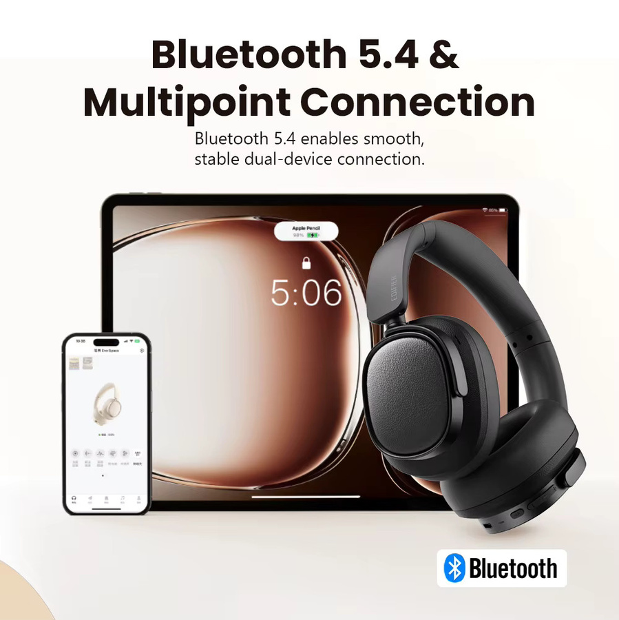 Edifier ES850NB Kabelloser Over-Ear-Kopfhörer mit Hybrid-ANC, Hi-Res LDAC und Bluetooth V5.4 in Schwarz oder Pink - Bild 6