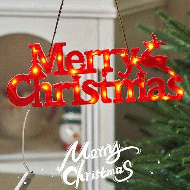 SZ-Damai LED Weihnachtsbeleuchtung Stern mit Buchstaben als Hänge-Dekoration in Weiß, Rot und Gelb - Bild 1