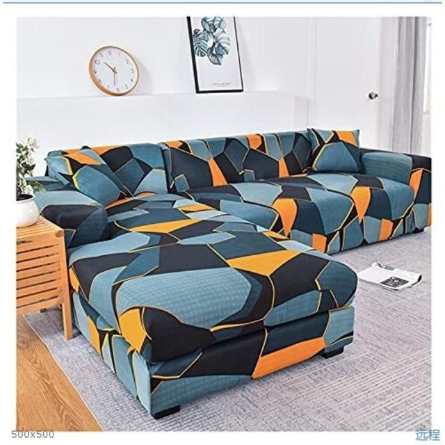 BC-Warm Home Stretch Sofabezug mit geometrischem Druck, rutschfest und staubdicht, Mehrfarbig, Breite: 90 bis 140 cm - Bild 1