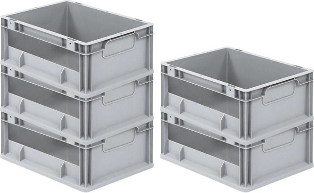 PROREGAL SparSet 5x Eurobox NextGen Insight Eurobehälter Transportbox Grau H x B x T: 17 x 30 x 40 cm, 16 Liter - Bild 1