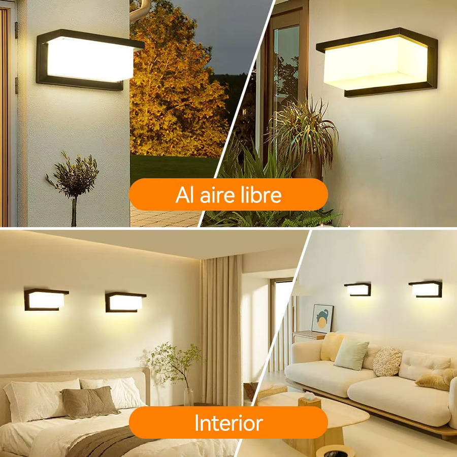 CHENBEN Quadratische LED-Unterputz-Wandleuchte in Schwarz, 25 W, IP65 wasserdicht, modern für Wohnzimmer, Schlafzimmer, Garten, Flur und Balkon - Bild 4