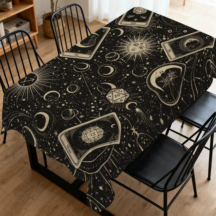 VIKAMA Mysterious Universe Tarot Tischdecke mit Sternen-Motiv in Boho-Stil, rechteckig - Bild 2