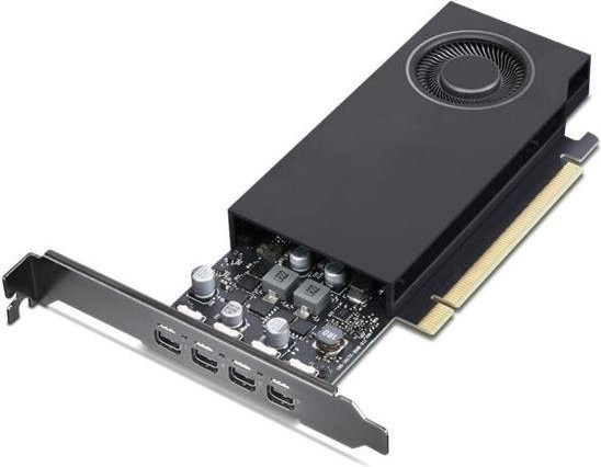 Lenovo NVIDIA RTX A1000 Grafikkarte mit 8GB GDDR6, PCIe 4.0 x8 und 4 x Mini DisplayPort in Schwarz - Bild 1