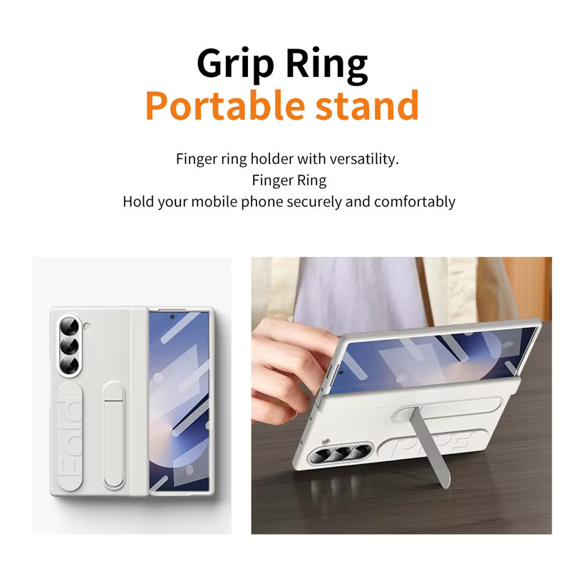 Samsung Handyhülle mit Armbandhalterung, S-Pen-Schutzfolie und Stiftschlitz für Galaxy Z Fold 5G in Schwarz oder Weiß - Bild 5