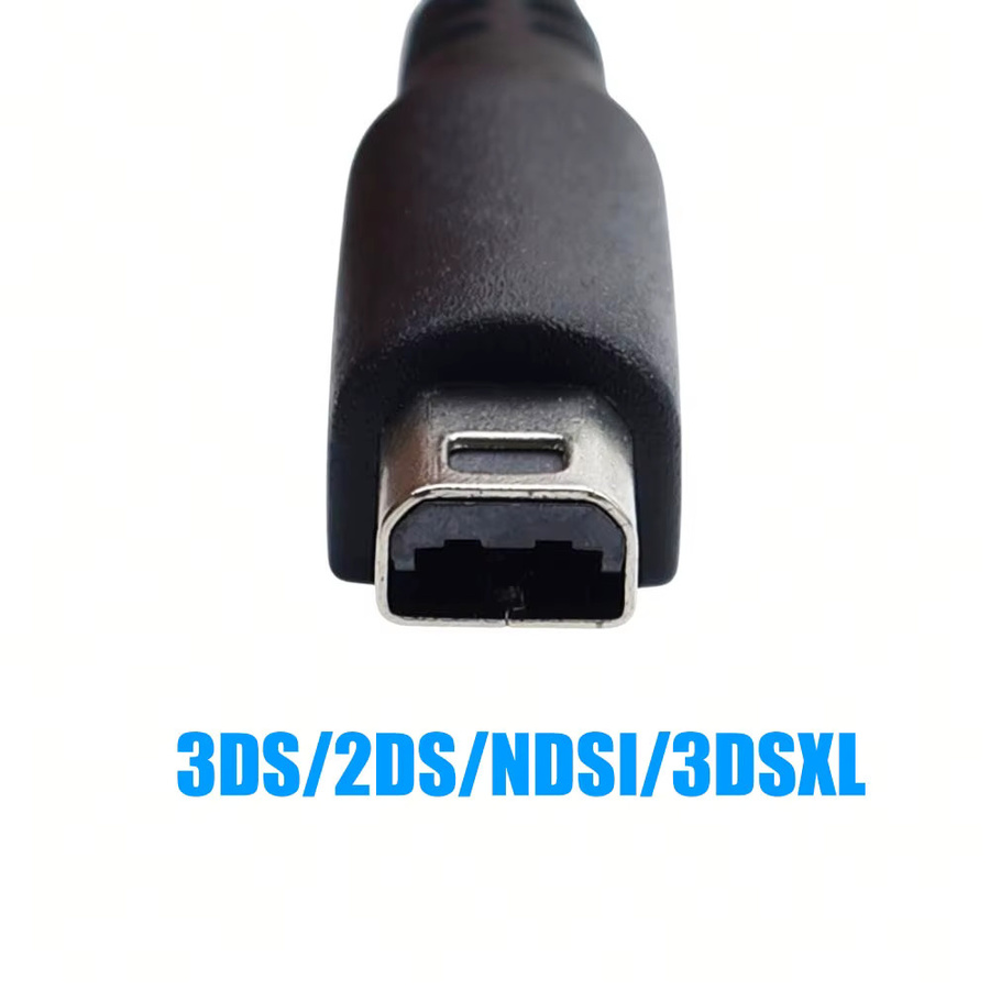 USB-Ladekabel für Nintendo NDSI 3DS 2DS 3DS XL NDSL Zubehör in Schwarz mit USB-A Anschluss - Bild 2