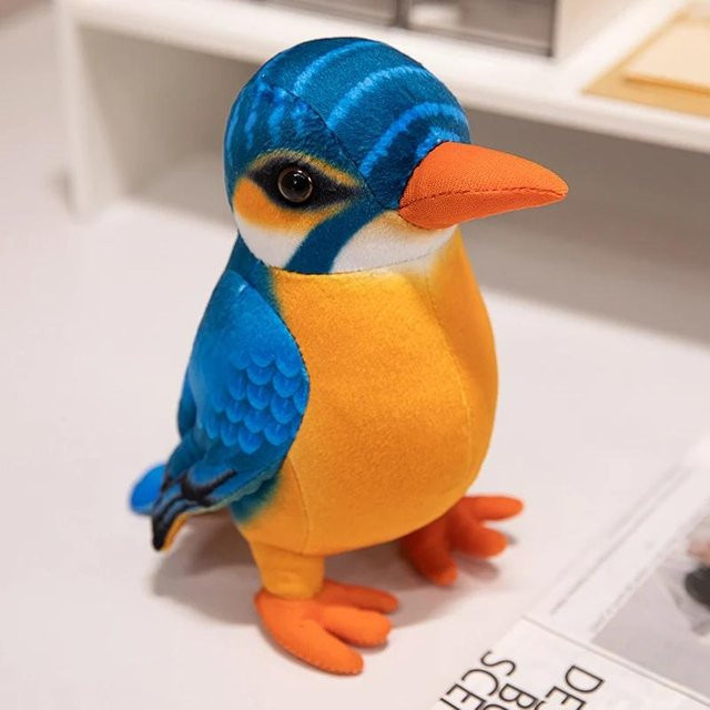 Yiran toy Simulations-Specht-Stofftier, bunte kleine Vogelpuppe, 25cm - Bild 1