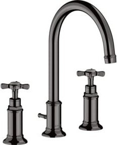 Hansgrohe Axor Montreux 3-Loch-Waschtischarmatur in Gunmetal mit Schwenkauslauf und Pop-up-Abfluss - Bild 1