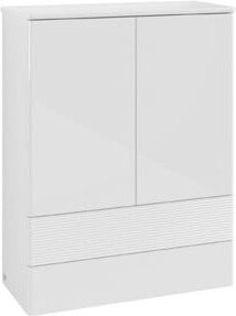 V&B Highboard Antao mit Frontstruktur in Weiß lackiert, B/H/T: 104 x 81,4 x 35,6 cm - Bild 1