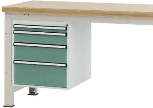 Manuflex Gehäuse-Unterbau PROFI ZB4781.0001 in Grau-Grün mit 4 Schubfächern und Nutzhöhe: 500 mm für Werkbanktiefe: 700 mm - Bild 1