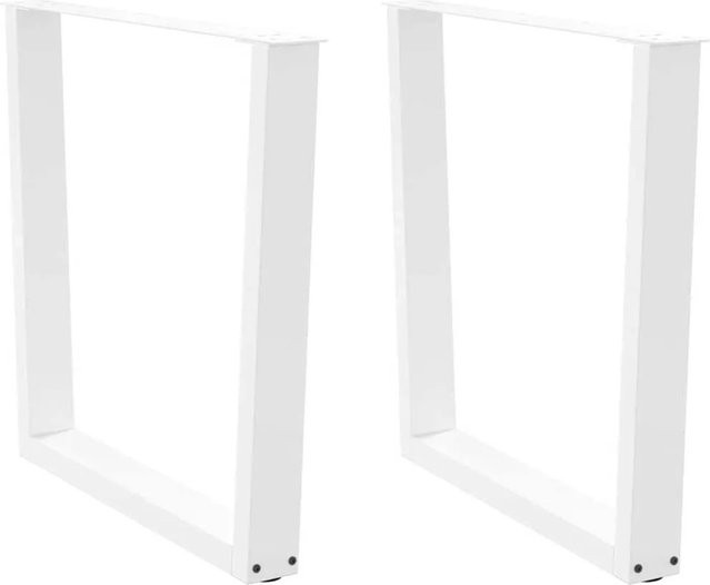vidaXL Esstischbeine in V-Form aus Stahl, 2 Stück, Weiß, B: 90 cm, H: 73,3 cm - Bild 1