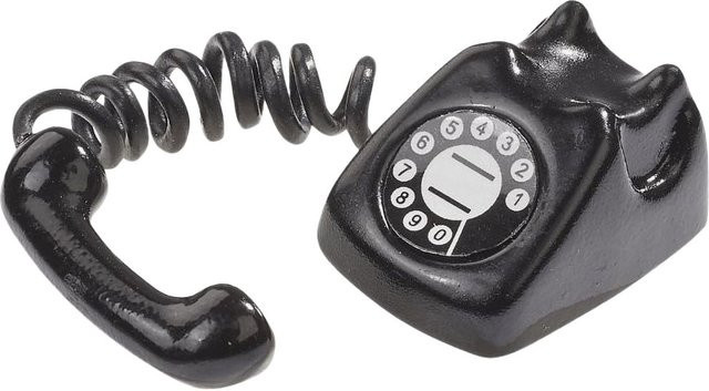 HobbyFun Miniatur-Telefon Schwarz Kunststoff - Bild 1