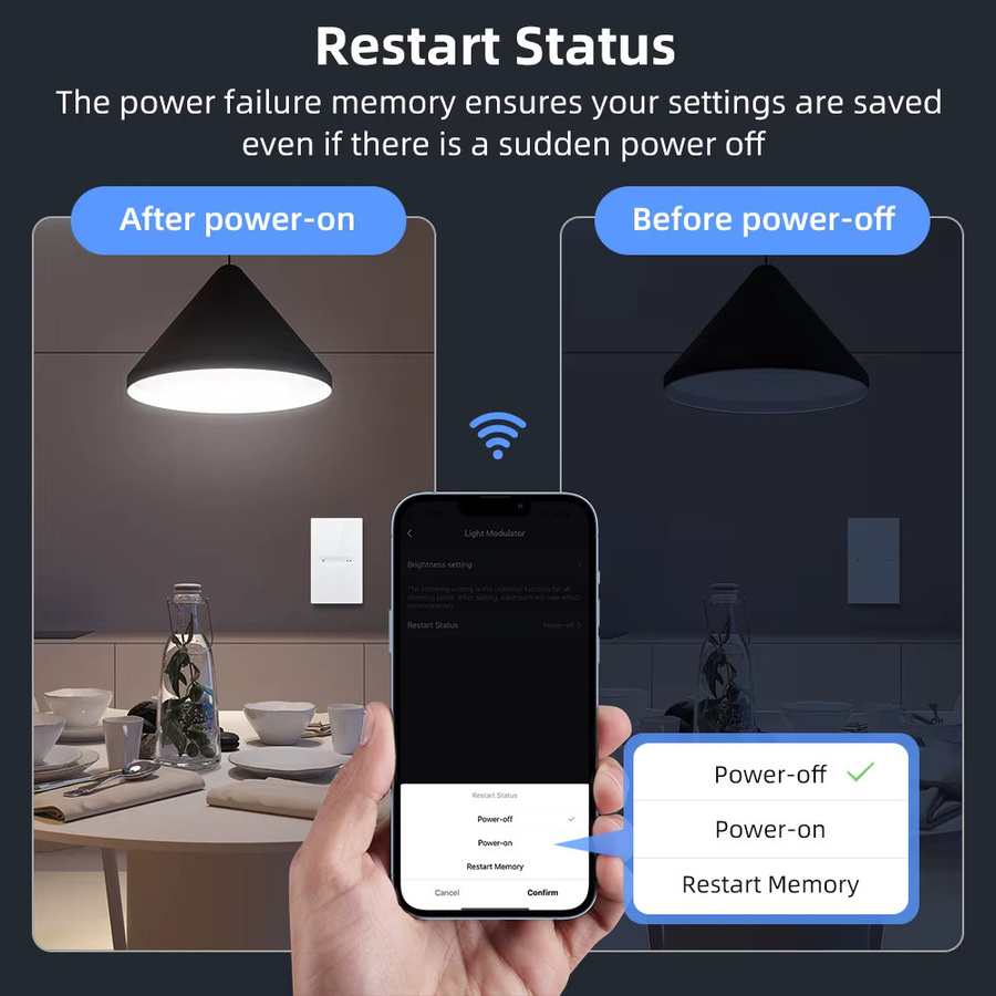 AVATTO Smart WLAN Dimmer-Schalter mit Touch-Panel in Weiß, kompatibel mit Tuya, Alexa und Google Home - Bild 5