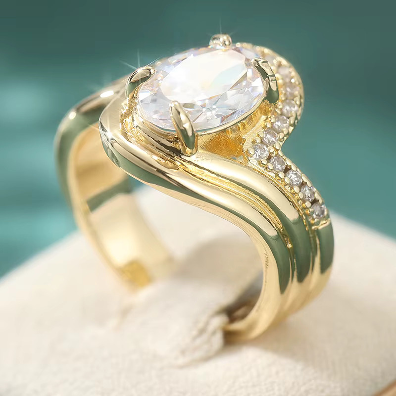 YoYo Ring, Zirkonia, Gold, Damen, Hochzeit, Verlobung - Bild 2