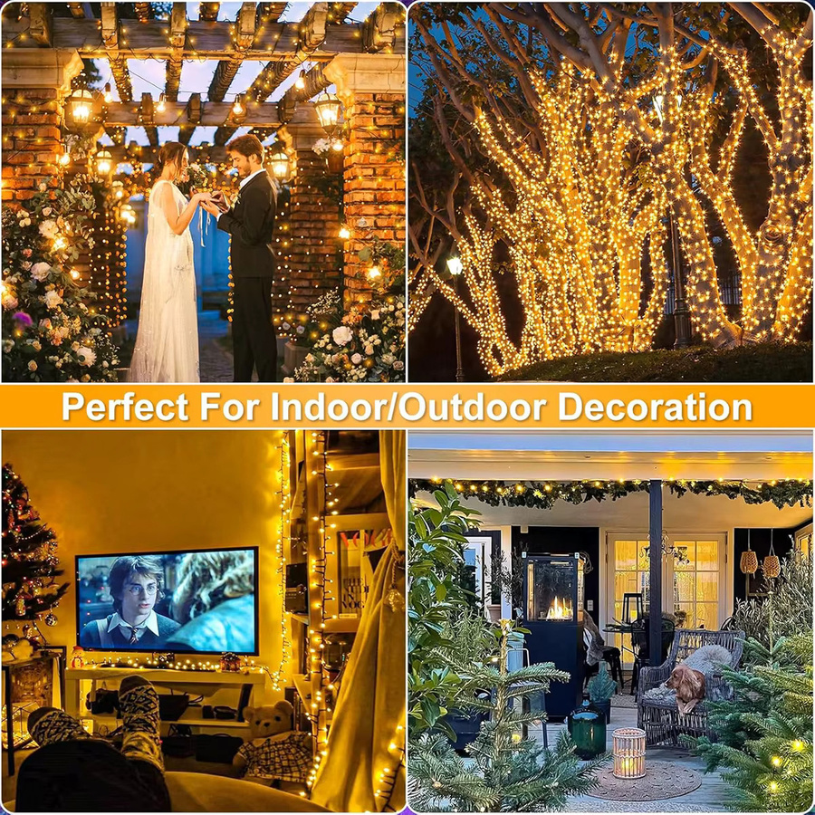 Topdii LED Fee Lichterkette für Outdoor und Garten mit 800 LEDs in Warmweiß, 102 m Länge, 220V Netzbetrieb - Bild 4