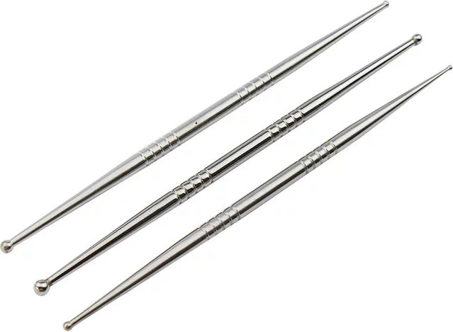 3-teiliges Keramik-Modellierungswerkzeug-Set aus Edelstahl mit Doppelkopf-Schnitzstangen in Silber - Bild 1