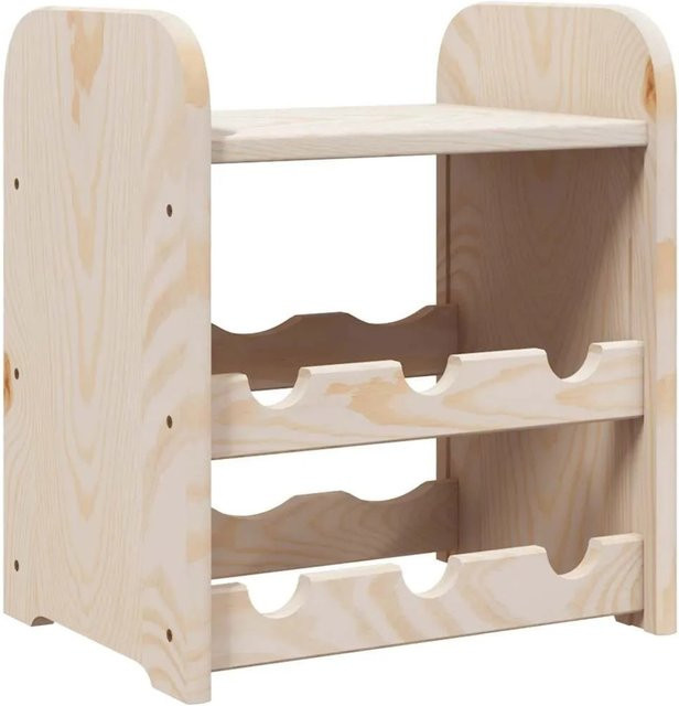 vidaXL Weinregal mit Oberplatte aus Kiefernholz in rustikaler Optik, B/T/H: 33 x 25 x 37 cm - Bild 1