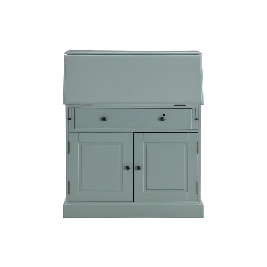Vente-unique Sekretär Cleore in Mandelgrün aus Kiefer und MDF, Höhe: 93 cm, Breite: 110,8 cm, Tiefe: 40 cm - Bild 2