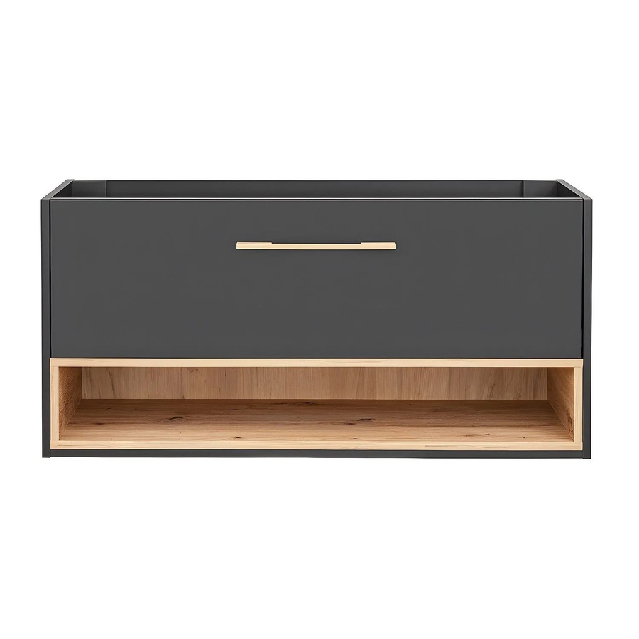 Waschbeckenunterschrank Yangra von Vente-unique in Anthrazitgrau, Breite: 120 cm - Bild 2