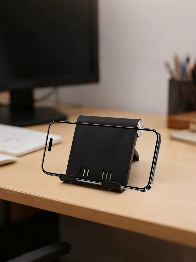 Universeller faltbarer Schreibtisch-Handyhalter und Tablet-Ständer in Weiß für Samsung und iPhone - Bild 5