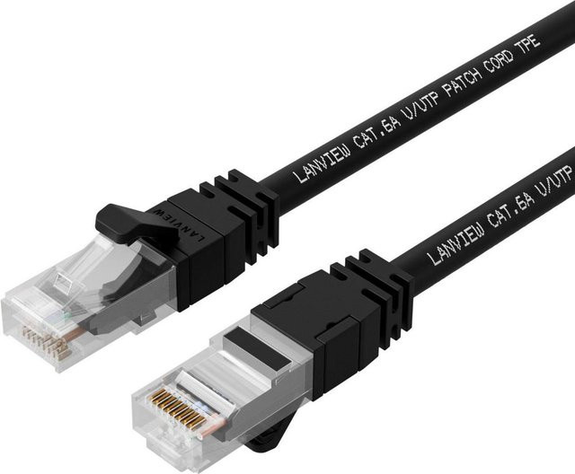Lanview Cat6a Netzwerkkabel S/FTP Ethernet/LAN Schwarz 20 m - Bild 1