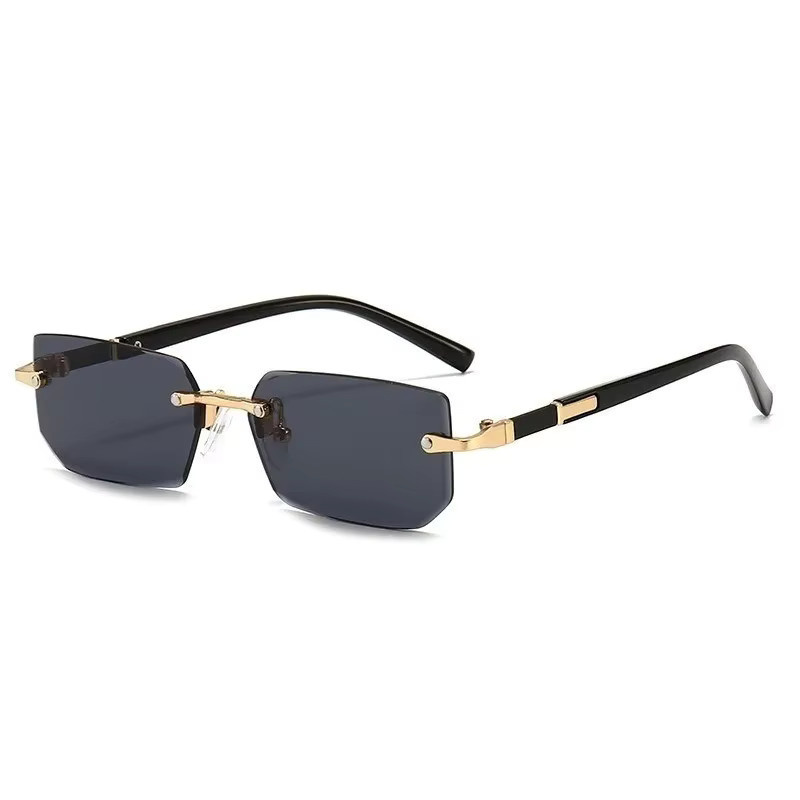 DIXSG Sonnenbrille, randlos, rechteckig, Metall, Unisex - Bild 2