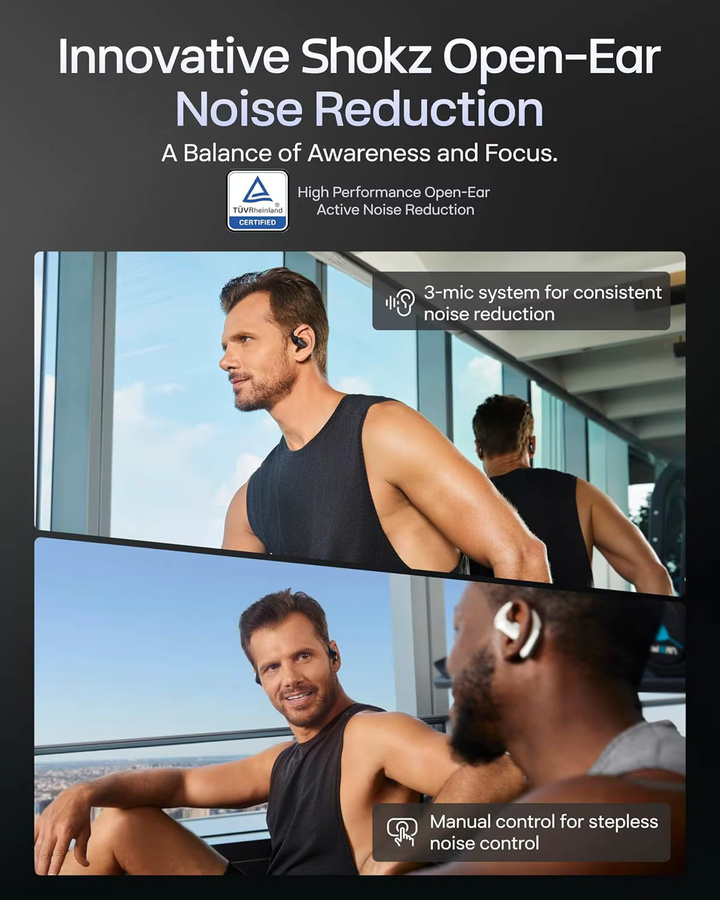 Shokz OpenFit Pro T010 Kabellose Bluetooth 5.3 Ohrhörer mit Geräuschunterdrückung und IP55 Wasserdichtigkeit für Sport - Bild 2