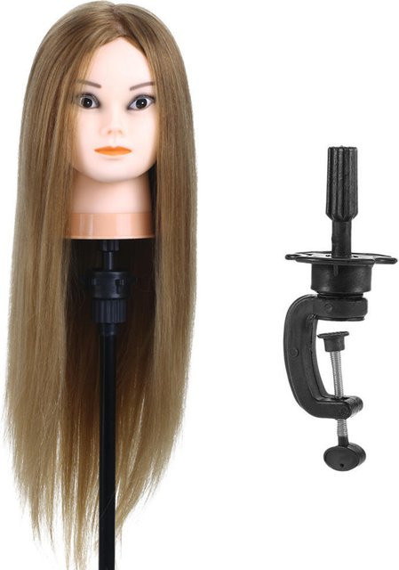 Hairwigy Übungskopf, 50 % Echthaar, mit Haarklemme, Unisex - Bild 1