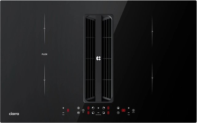 CIARRA Induktionskochfeld mit integriertem Dunstabzug in Schwarz, 83 cm Breite, 4 Zonen mit Plasma-System und 2-Flex-Zonen, Modell CBBEH834BBFF - Bild 1