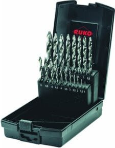 Ruko ULTIMATECUT Spiralbohrer-Satz 19-teilig, HSS-G, DIN 338 Typ FLOWSTEP, Farbe Silber, in ABS-Kunststoffkassette - Bild 1