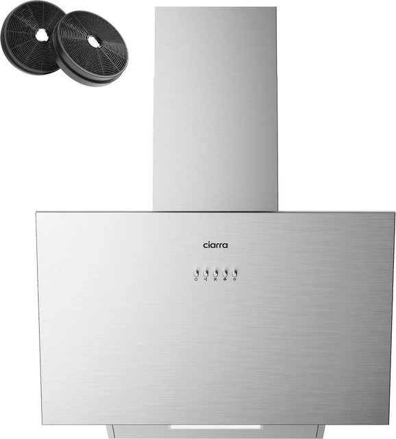 CIARRA Kopffreihaube Dunstabzugshaube VMS6762A in Silber, Breite: 60 cm, Abluft und Umluft mit Aktivkohlefilter, A+++ Energieeffizienzklasse - Bild 1