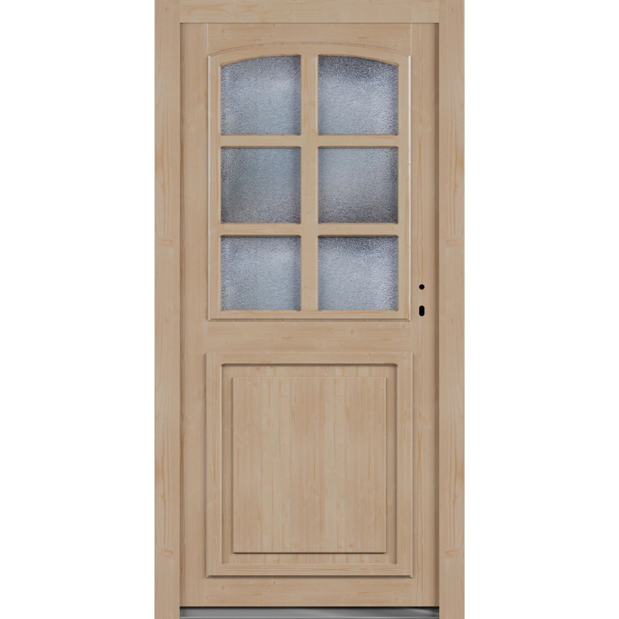 Roro Nebeneingangstür OHE 1006 Fichte mit Glaseinsatz, Farbe Beige/Braun, B: 98 cm, H: 198 cm, DIN Rechts - Bild 2