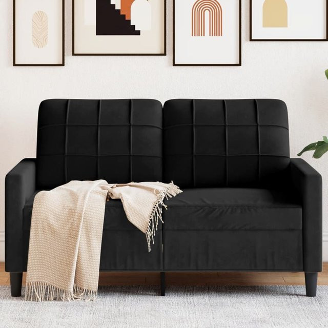 vidaXL 2-Sitzer-Sofa in Schwarz mit Samtbezug und Metallrahmen, Breite: 120 cm - Bild 3