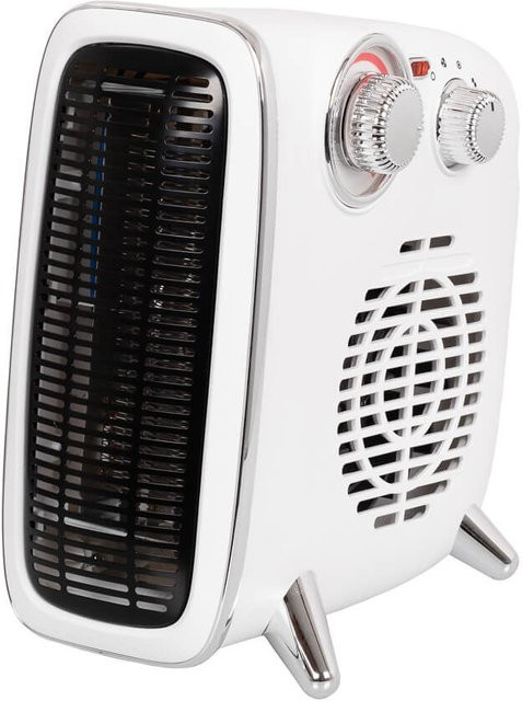 EUROM Retro Heizstrahler Ventilator 1800 Watt mit 3 Leistungsstufen, Weiß, B/T/H: 25,5 x 14,0 x 25,0 cm - Bild 1