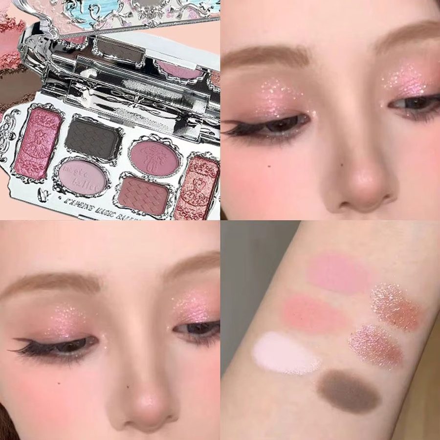 Flower Knows Swan Ballet Lidschatten-Palette, 6 Farben, Matt & Schimmernd - Bild 2