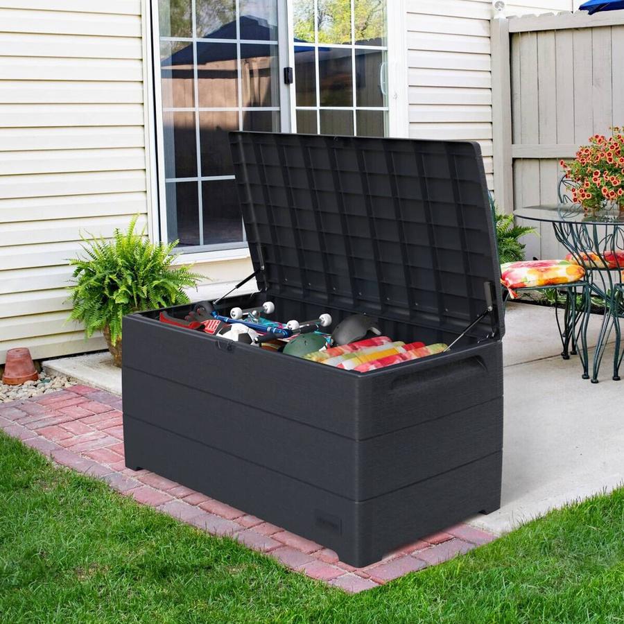 Duramax Durabox Garten Aufbewahrungsbox aus Kunststoff in Grau/Anthrazit, B/T/H: 130 x 70 x 63 cm - Bild 4