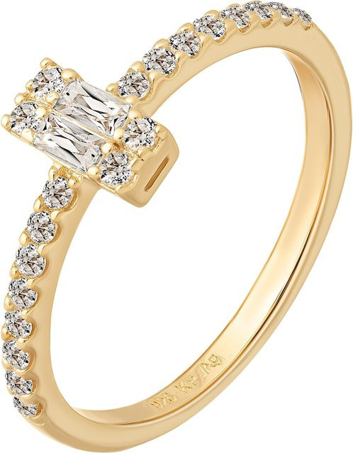 Cai Ring 925 Silber, gelb vergoldet, Zirkonia, Unisex - Bild 1