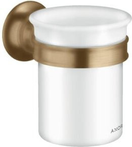 Hansgrohe Axor Montreux Zahnputzbecher aus Glas und Metall in Brushed Bronze, Wandmontage - Bild 1