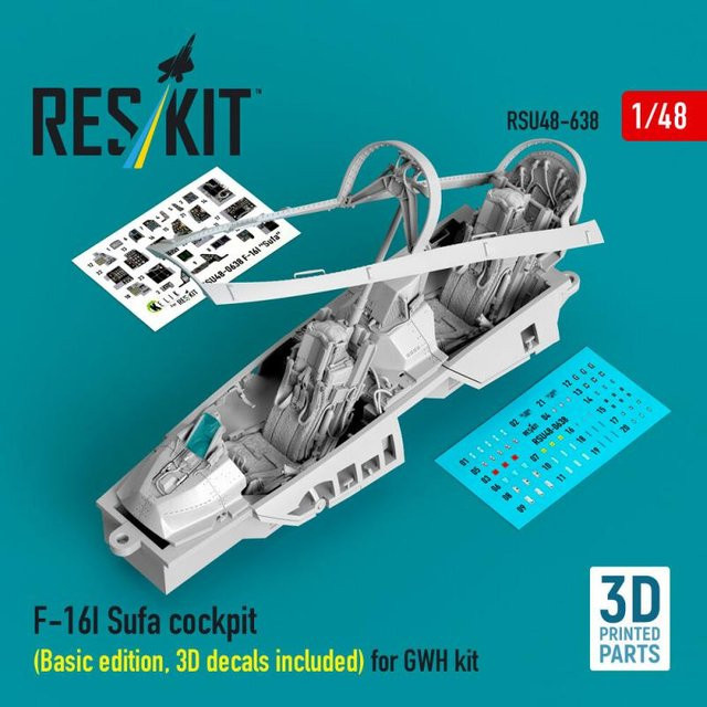 Great Wall Hobby F-16I Sufa Cockpit, 1:48, Basic edition, 3D decals included - Bild 1
