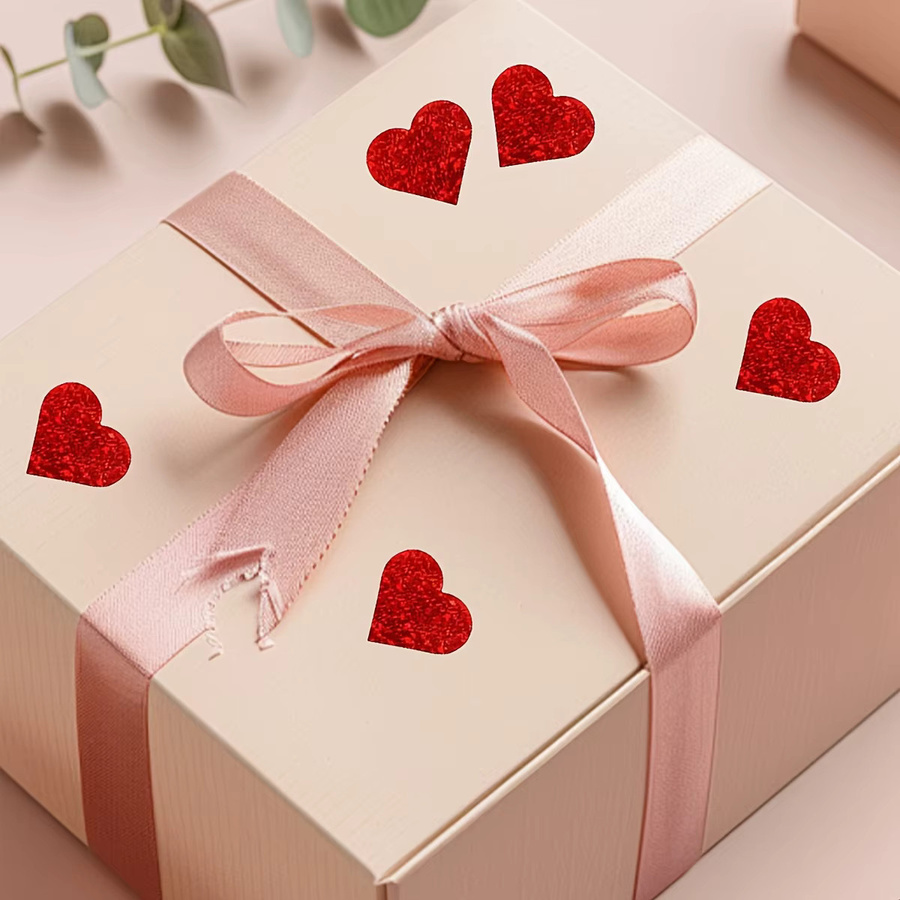 500 rote Herz-Aufkleber aus Papier für Valentinstag und Dekoration, Durchmesser: 2,5 cm - Bild 2