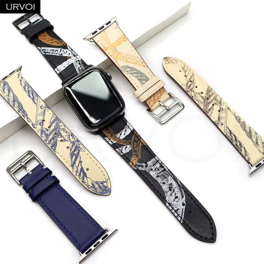 URVOI Uhrenarmband Leder, Schwarz, Unisex - Bild 1