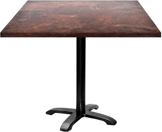 RestooTab Tisch Bazila quadratisch in Dekor Stein, Platte braun verrostet und Gestell schwarz, B/T/H: 90 x 90 x 74 cm - Bild 1