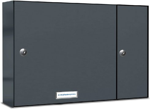 AL Briefkasten für 1 Partei mit Zaundurchwurf, grau, B/H/T: 38,5 x 45,6 x 11,6 cm - Bild 1