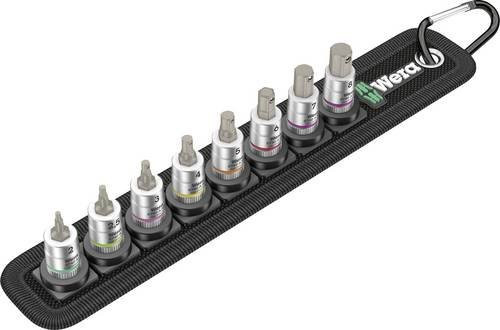 Wera Zyklop Bitnuss-Satz Belt A 2 Innensechskant, 8-teilig, 1/4 Zoll Antrieb, Schwarz/Silber - Bild 1