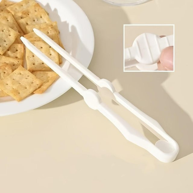 XYKK01 Snackzange aus Kunststoff in Beige und Weiß für saubere Hände - Bild 1