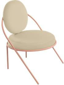 Sessel meet by Paperflow Saturne in Rosa/Elfenbein aus Kunstleder, B: 70 cm, T: 73 cm, H: 88 cm - Bild 1
